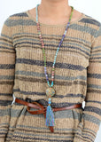 Beads Mala Natural Stone Nepal Charm Long Tassel Necklace