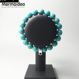 10mm Blue Stone Bead Carrier Bracelet