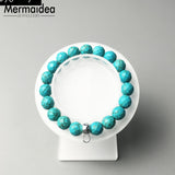 10mm Blue Stone Bead Carrier Bracelet