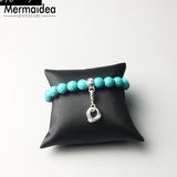 10mm Blue Stone Bead Carrier Bracelet