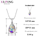 11.11 Deals Xuping Water drop shape Pendant Necklace Crystals