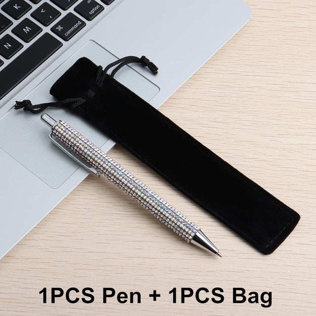 1PCS Crystal Press Style Ballpoint Pen Luxury
