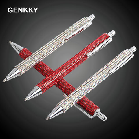 1PCS Crystal Press Style Ballpoint Pen Luxury