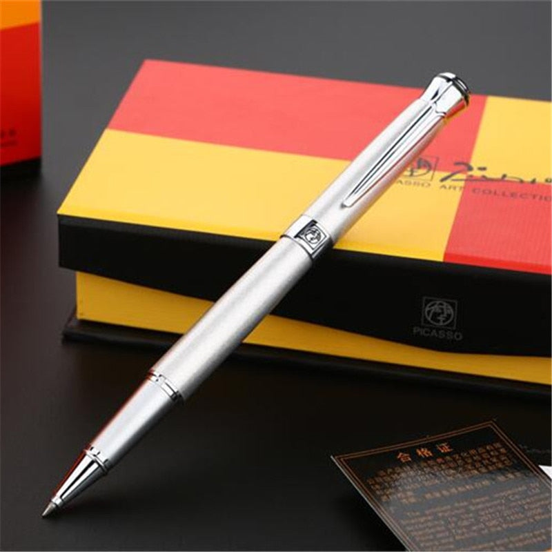 Full Silver Color Picasso PS-903 Office Supplies Roller Ball Pen