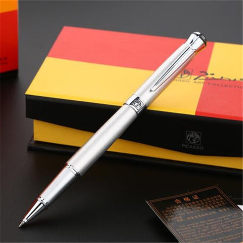 Full Silver Color Picasso PS-903 Office Supplies Roller Ball Pen