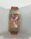 1pcs Bracelet Quartz Watch with Rectangle face Analog Alloy Diamond