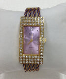 1pcs Bracelet Quartz Watch with Rectangle face Analog Alloy Diamond