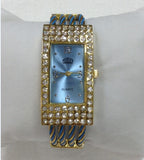 1pcs Bracelet Quartz Watch with Rectangle face Analog Alloy Diamond