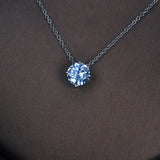 925 Silver Necklace Cubic Zirconia Pendant Vintage GLD0526