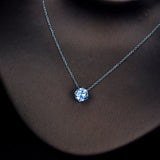 925 Silver Necklace Cubic Zirconia Pendant Vintage GLD0526