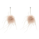 Temperament Feather Shape Round Drop Tassel korean Earring Dangle Pendant