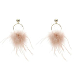 Temperament Feather Shape Round Drop Tassel korean Earring Dangle Pendant
