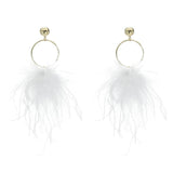 Temperament Feather Shape Round Drop Tassel korean Earring Dangle Pendant