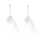 Temperament Feather Shape Round Drop Tassel korean Earring Dangle Pendant