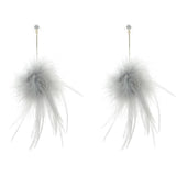 Temperament Feather Shape Round Drop Tassel korean Earring Dangle Pendant