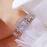 Fully Diamond Quartz Waterproof Square Wrist Watches