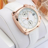 Crystal Rose Gold Genuine Leather Wrist Watch