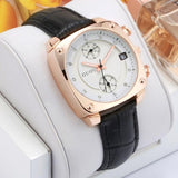 Crystal Rose Gold Genuine Leather Wrist Watch