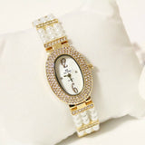 Top Brand Luxury Quartz Waterproof Pearl Band Oval Wrist Watches