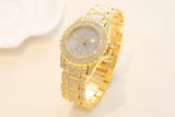 Diamond Stone Gold Silver Stainless Steel Rhinestone Wrist watch