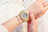 Diamond Stone Gold Silver Stainless Steel Rhinestone Wrist watch