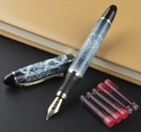 Jinhao X450 Luxury Dazzle Blue Fountain Metal Inking Pens