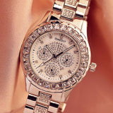 Steel Strip Rose Gold High Quality Sparkling Dress Wristwatch