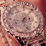 Steel Strip Rose Gold High Quality Sparkling Dress Wristwatch