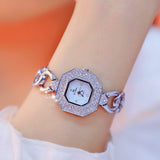 Small Square Diamond Ladies Watch Bracelet