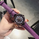 Casual Dress Elegant Luxury Rotation Quartz watch Leather