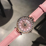 Casual Dress Elegant Luxury Rotation Quartz watch Leather