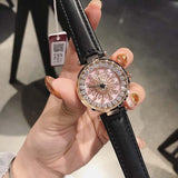 Casual Dress Elegant Luxury Rotation Quartz watch Leather