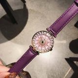 Casual Dress Elegant Luxury Rotation Quartz watch Leather