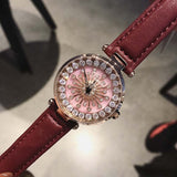 Casual Dress Elegant Luxury Rotation Quartz watch Leather