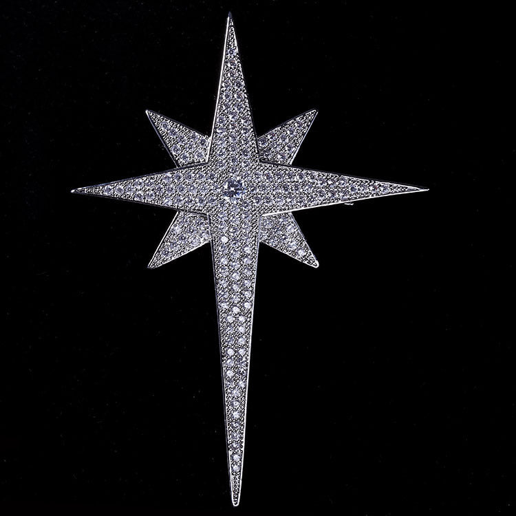 2018 new design fashion full zircon shine stars brooch