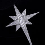2018 new design fashion full zircon shine stars brooch