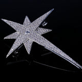 2018 new design fashion full zircon shine stars brooch