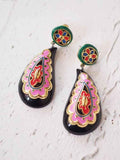 Amybaby Fashion Designer Enamel Glaze Colorful Flower Drop Earrings