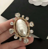 Imitation Pearls Rhinestones Crystal Wedding Brooch Pin