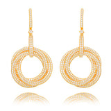 Circles Statement Earrings Full Cubic Zircon Wedding Bridal DUBAI Dangle Earrings