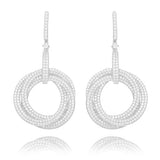 Circles Statement Earrings Full Cubic Zircon Wedding Bridal DUBAI Dangle Earrings