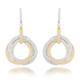 Circles Statement Earrings Full Cubic Zircon Wedding Bridal DUBAI Dangle Earrings