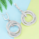 Circles Statement Earrings Full Cubic Zircon Wedding Bridal DUBAI Dangle Earrings