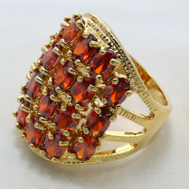 Decalite CZ Lace Flower Gold Color Knuckle Ring