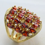 Decalite CZ Lace Flower Gold Color Knuckle Ring