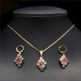 European Luxury Sets Crystal Necklace Earring