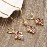 European Luxury Sets Crystal Necklace Earring