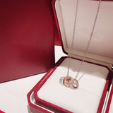 Pure 925 Sterling Silver Necklace Pendant Crystal Luxury Jewelry