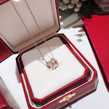 Pure 925 Sterling Silver Necklace Pendant Crystal Luxury Jewelry