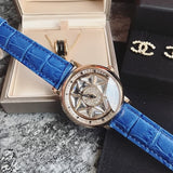 Leather Strap Unique Rhinestone Waterproof Watches Quartz